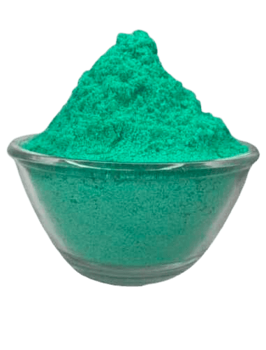 Cupric Chloride Dihydrate blue-green crystalline powder in a bowl